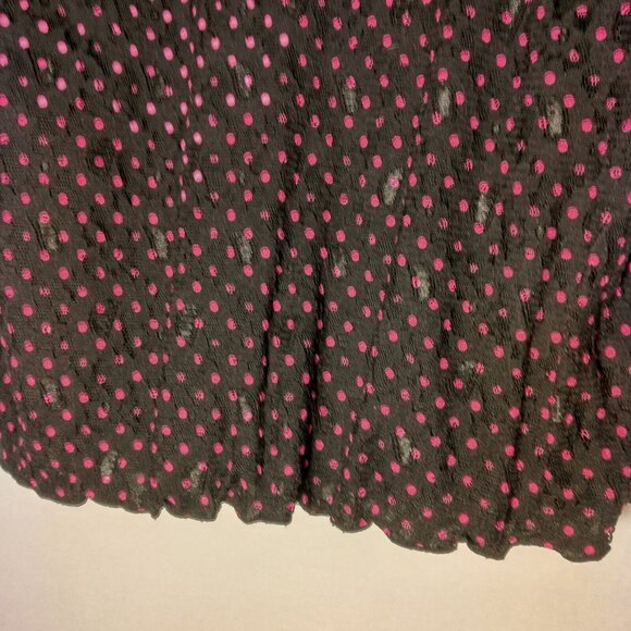 Laura Ashley Trip Ready Shirt Plus Size 1X Black Lace Pink Polka Dot Stretch New - Picture 4 of 16